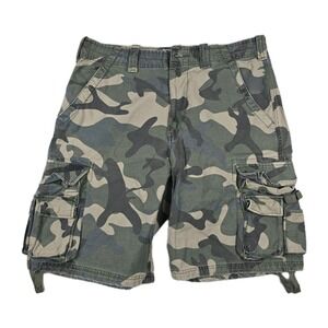 Aeropostale Shorts Men's Size 36 Green Camo Cargo Military Cotton Army